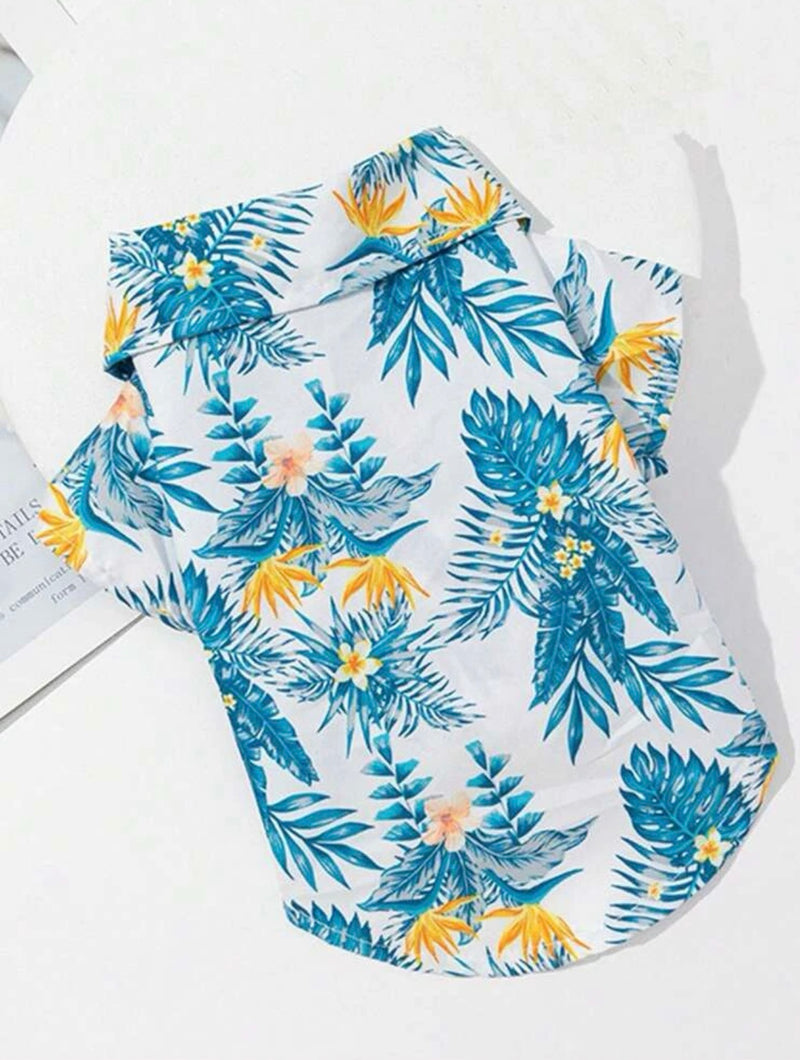Camisa para mascotas con estampado tropical